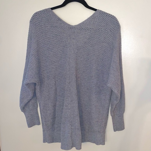 LOFT Ribbed V-Neck Tunic Sweater - Picture 3 of 8